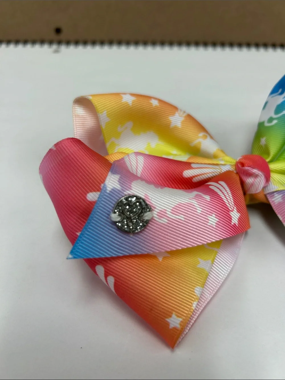 JoJo Siwa Rainbow Unicorn Bow Hair Clip - Pink Blue Green Yellow Orange